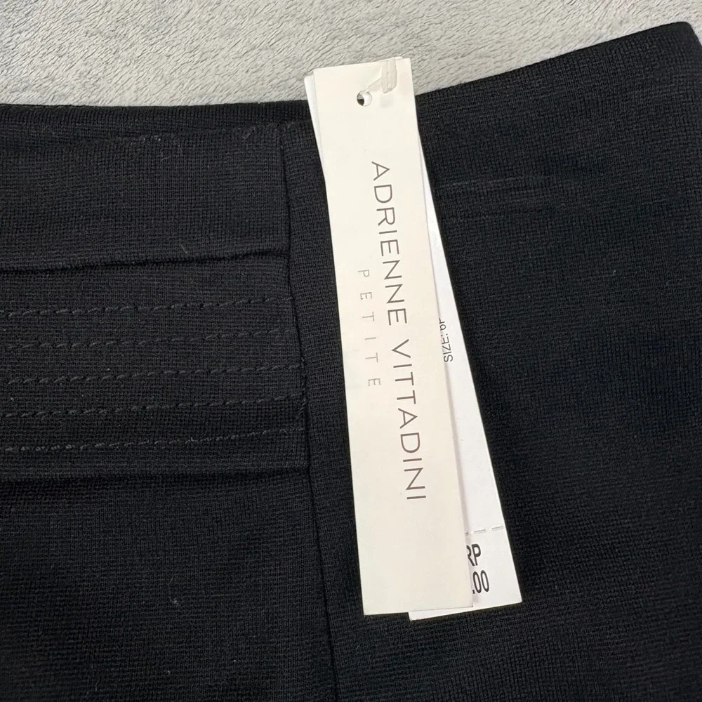 Adrienne Vittadini 6P Black Pencil Skirt Monet Gardens Stretch Professional